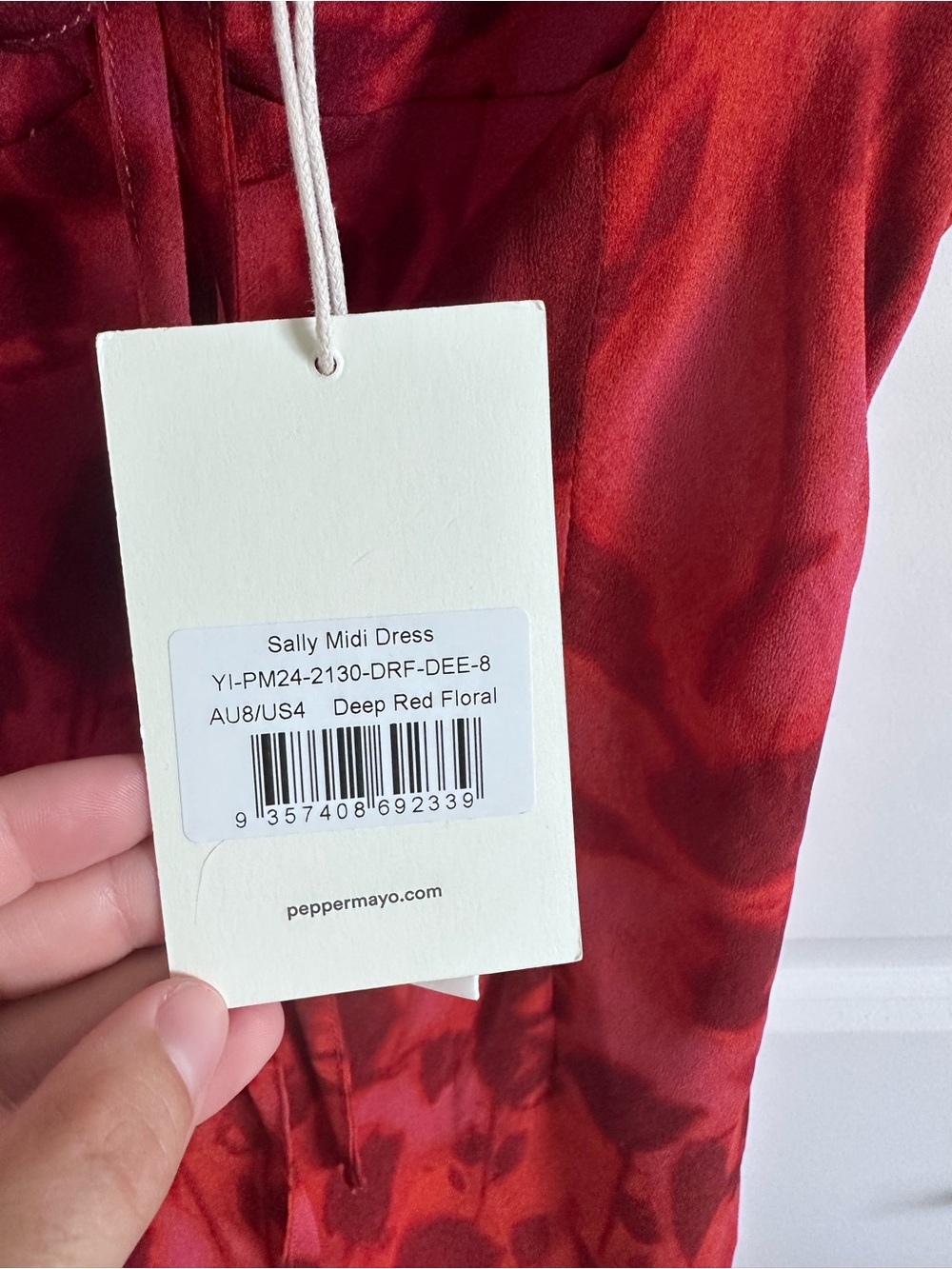 Peppermayo Red Patterned High-Low Slip Dress - Picture 5 of 5